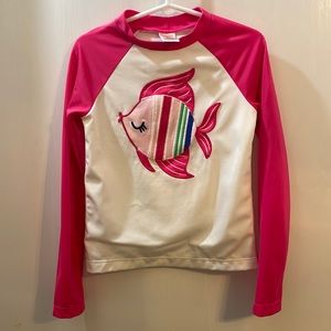 Gymboree Rash Guard with Embroidered Fish - Size 5/6